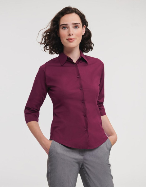 Ladies' 3/4 Sleeve Easy Care Fitted Shirt