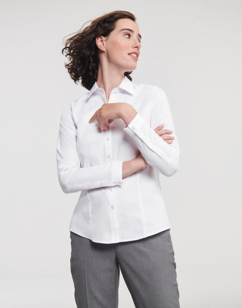 Ladies' LS Herringbone Shirt